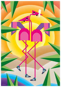 Headcase - Flamingo Smoking Print