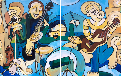 Headcase - Hill Billy Band - Diptych, Reversible
